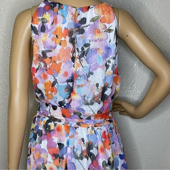 Ignite Evenings Halter Neck Floral High Low Maxi Dress Pink Purple Orange 16 - Picture 8 of 14